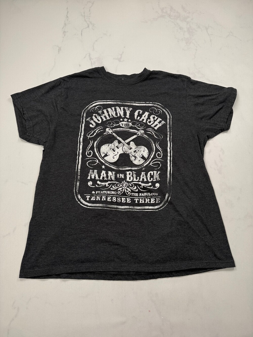 Johnny Cash Black T Shirt Black Vintage Americana - Womens XL